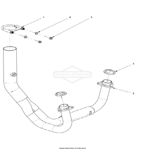Engine Group - Exhaust Y-Pipe Diagram and Parts List for 076650-02  Briggs and Stratton Generator